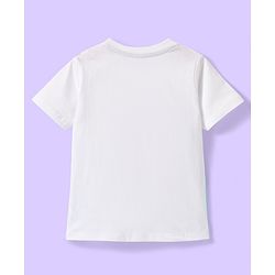 Babyhug Cotton Knit Half Sleeves T-Shirt With Ombre Effect & Beach Graphics - White & Light Blue