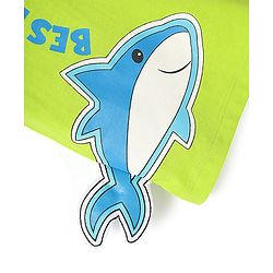 Babyhug Cotton Knit Sleeveless Tank T-Shirt With Sea Life Print -Limegreen