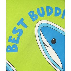 Babyhug Cotton Knit Sleeveless Tank T-Shirt With Sea Life Print -Limegreen