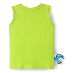 Babyhug Cotton Knit Sleeveless Tank T-Shirt With Sea Life Print -Limegreen