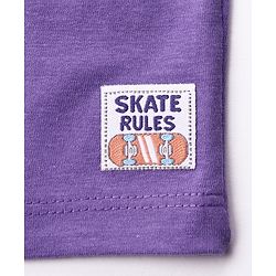 Babyhug Cotton Knit Half Sleeves T-Shirt With Skate & Animal Text Print - Purple
