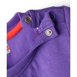 Babyhug Cotton Knit Half Sleeves T-Shirt With Skate & Animal Text Print - Purple