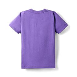 Babyhug Cotton Knit Half Sleeves T-Shirt With Skate & Animal Text Print - Purple