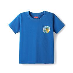 Babyhug Cotton Knit Half Sleeves T-Shirts with Animal Print & Stripes Pack of 3 - Blue Red & White