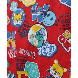 Babyhug Cotton Knit Half Sleeves T-Shirts with Animal Print & Stripes Pack of 3 - Blue Red & White