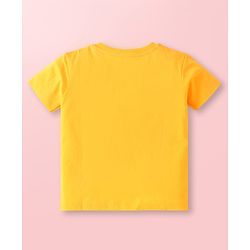 Babyhug Cotton Knit Half Sleeves T-Shirts with Beach Theme Print & Stripes Pack of 3 - Yellow & Blue