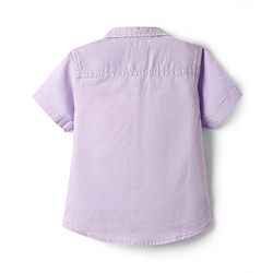 Babyhug Cotton Linen Half Sleeves Solid Shirt- Lime Green