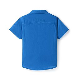 Babyhug Cotton Linen Half Sleeves Solid Shirt- Lime Green