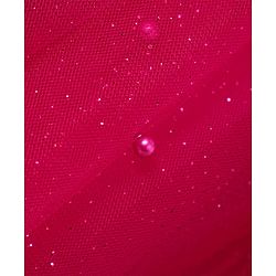 Babyhug Woven Frill Sleeves A line Mesh Party Dress with Bow Applique & Sequin Detailing - Red