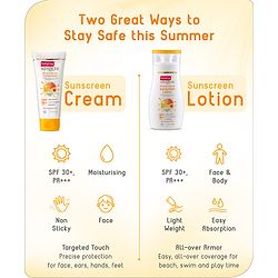 Babyhug Advanced Mineral Based Sunscreen Lotion with SPF 30 +, PA+++, Broad Spectrum (UVA/UVB) Protection & No White Cast - 200ml