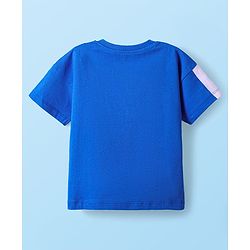Babyhug Disney Single Jersey Half Sleeves Oversize Drop Shoulder T-Shirt & Shorts Set With Daisy Duck Graphics - Blue