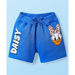 Babyhug Disney Single Jersey Half Sleeves Oversize Drop Shoulder T-Shirt & Shorts Set With Daisy Duck Graphics - Blue