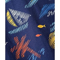 Babyhug Cotton Knit Half Sleeves T-Shirt with Nautical Theme Print - Navy Blue