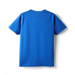 Babyhug Cotton Knit Half Sleeves T-Shirt with Nautical Theme Print - Blue