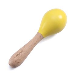Babyhug Maracas Wooden Rattle Toy Set of 2 for Babies & Toddlers|Sensory Play|Fine Motor Skills & Brain Development|Multicolour|BIS Certified