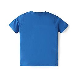 Babyhug Cotton Knit Half Sleeves T-Shirts With Fries & Burger Print Pack of 3 - Navy Blue Blue & Yellow