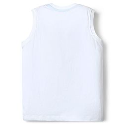 Babyhug Cotton Knit Sleeveless Tank T-Shirts with Beach Theme Print & Stripes Pack of 3 - Yellow White & Red