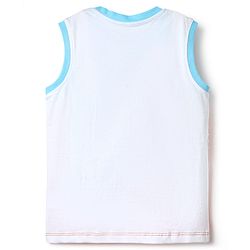 Babyhug Cotton Knit Sleeveless Tank T-Shirts with Beach Theme Print & Stripes Pack of 3 - Yellow White & Red