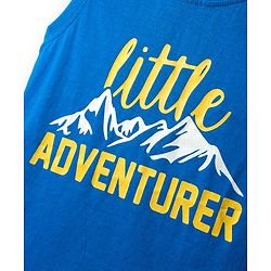 Babyhug Cotton Knit Sleeveless Tank T-Shirts with Mountain Print & Stripes Pack of 3 - Blue