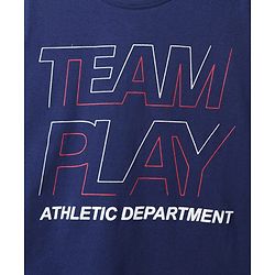 Babyhug Cotton Knit Half Sleeves T-Shirt with Text Print - Navy Blue