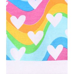 Babyhug 100% Cotton Interlock Knit Cap Mittens & Booties Set with Heart Print & Color Block Design Multicolor - Diameter 14 cm
