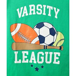 Babyhug Cotton Knit Half Sleeves T-Shirt with Sport Print - Mint