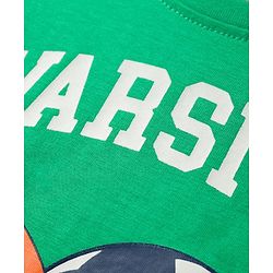 Babyhug Cotton Knit Half Sleeves T-Shirt with Sport Print - Mint