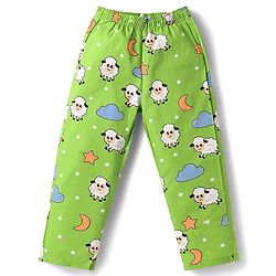 Babyhug Poplin Woven Half Sleeves Front Open Co-ords Night Suit with Ship Print - Light Green