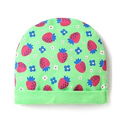 Babyhug 100% Cotton Cap Mittens & Booties Set With Floral & Tropical Theme Print Green - Diameter 14 cm