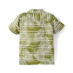 Babyhug Viscose Woven Half Sleeves Shirt With Tropical Theme Print - Green