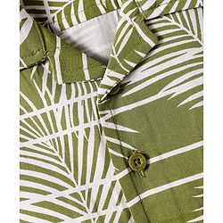 Babyhug Viscose Woven Half Sleeves Shirt With Tropical Theme Print - Green