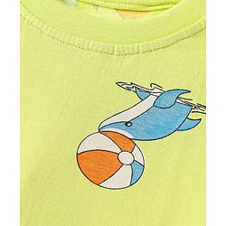 Babyhug Cotton Knit Half Sleeves Co-ords Night Suit With Dolphin Print - Light Yellow