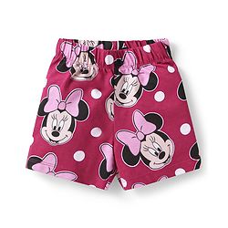 Babyhug Disney Single Jersey Knit  Half Sleeves Shorts Night Suit with Minnie Mouse Print - Maroon