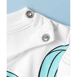 Babyhug Disney Single Jersey Knit Half Sleeves T-Shirt With Disney Princess-Ariel Graphics And Frill Detailing - White