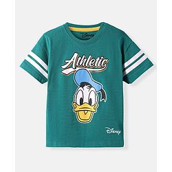 Babyhug Disney Single Jersey Knit Half Sleeves T-Shirt with Donald Duck Graphics - Green