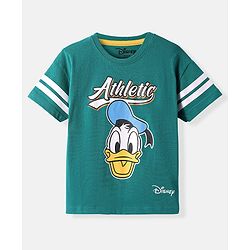 Babyhug Disney Single Jersey Knit Half Sleeves T-Shirt with Donald Duck Graphics - Green