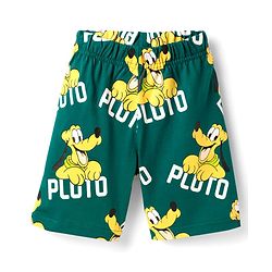 Babyhug Disney Single Jersey Knit Half Sleeve Short Night Suit With Pluto Graphic - Dark Green