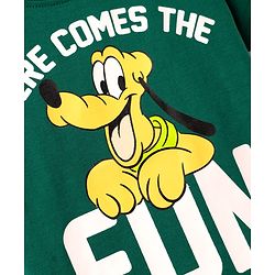 Babyhug Disney Single Jersey Knit Half Sleeve Short Night Suit With Pluto Graphic - Dark Green