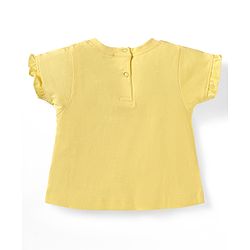 Babyhug Cotton Half Sleeves Capri Night Suit Kitty & Dot Print- Yellow & Pink