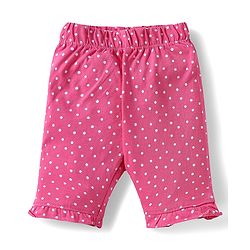 Babyhug Cotton Half Sleeves Capri Night Suit Kitty & Dot Print- Yellow & Pink
