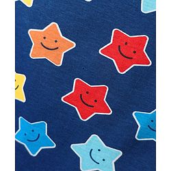 Babyhug 100% Cotton Sleeveless Star Printed & Striped Vests Pack Of 3 - Light Blue Yellow & Navy Blue