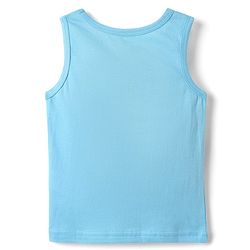 Babyhug 100% Cotton Sleeveless Star Printed & Striped Vests Pack Of 3 - Light Blue Yellow & Navy Blue