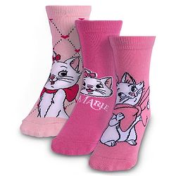 Cute Walk by Babyhug Knit Antibacterial Socks With Aristocats Marie Graphics Pack Of 3 - Pink