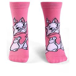 Cute Walk by Babyhug Knit Antibacterial Socks With Aristocats Marie Graphics Pack Of 3 - Pink