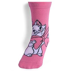 Cute Walk by Babyhug Knit Antibacterial Socks With Aristocats Marie Graphics Pack Of 3 - Pink
