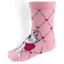 Cute Walk by Babyhug Knit Antibacterial Socks With Aristocats Marie Graphics Pack Of 3 - Pink