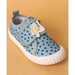 Cute Walk by Babyhug Velcro Closure Casual Shoes with Floral Print & Applique - Pink