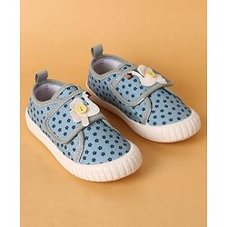 Cute Walk by Babyhug Velcro Closure Casual Shoes with Floral Print & Applique - Pink