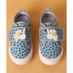 Cute Walk by Babyhug Velcro Closure Casual Shoes with Floral Print & Applique - Pink