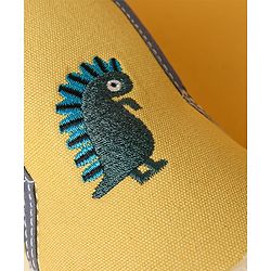 Cute Walk by Babyhug Velcro Closure Casual Shoes with Dino Embroidery - Yellow